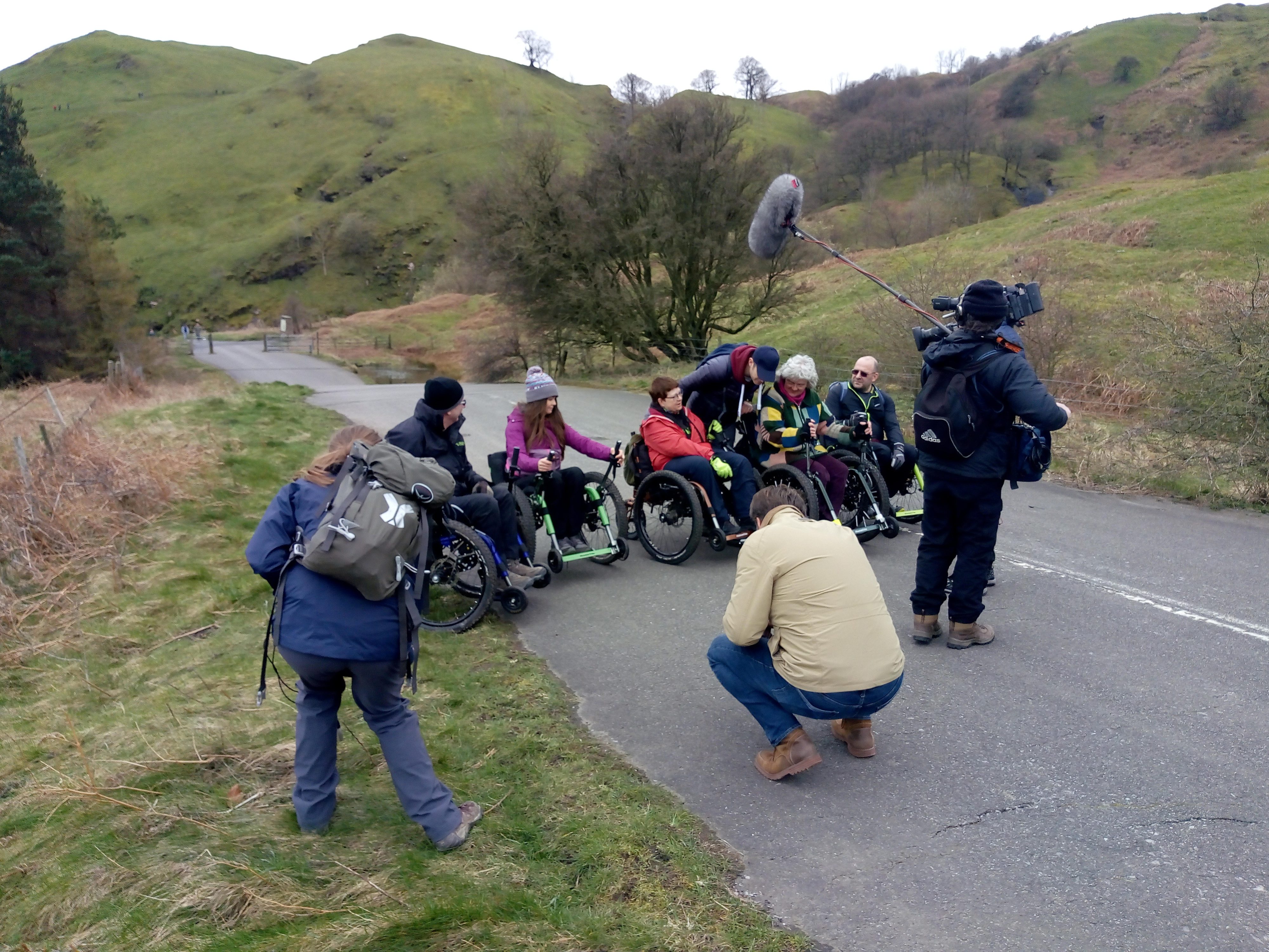 Countryfile filming all terrain wheelchair Peak District Countryfile filming all terrain wheelchair Peak District