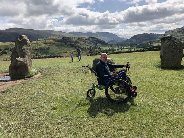 David Needham, Mountain Trike, all terrain wheelchair David Needham, Mountain Trike, all terrain wheelchair