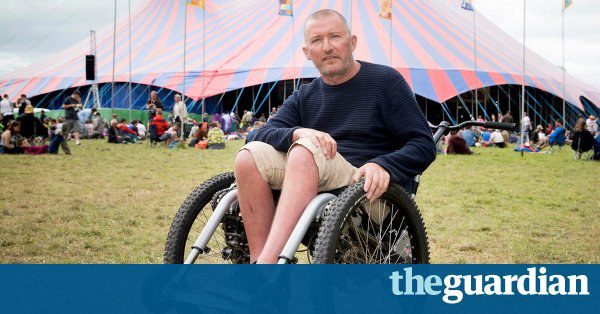 James Coke, uses Mountain Trike at Glastonbury James Coke, uses Mountain Trike at Glastonbury